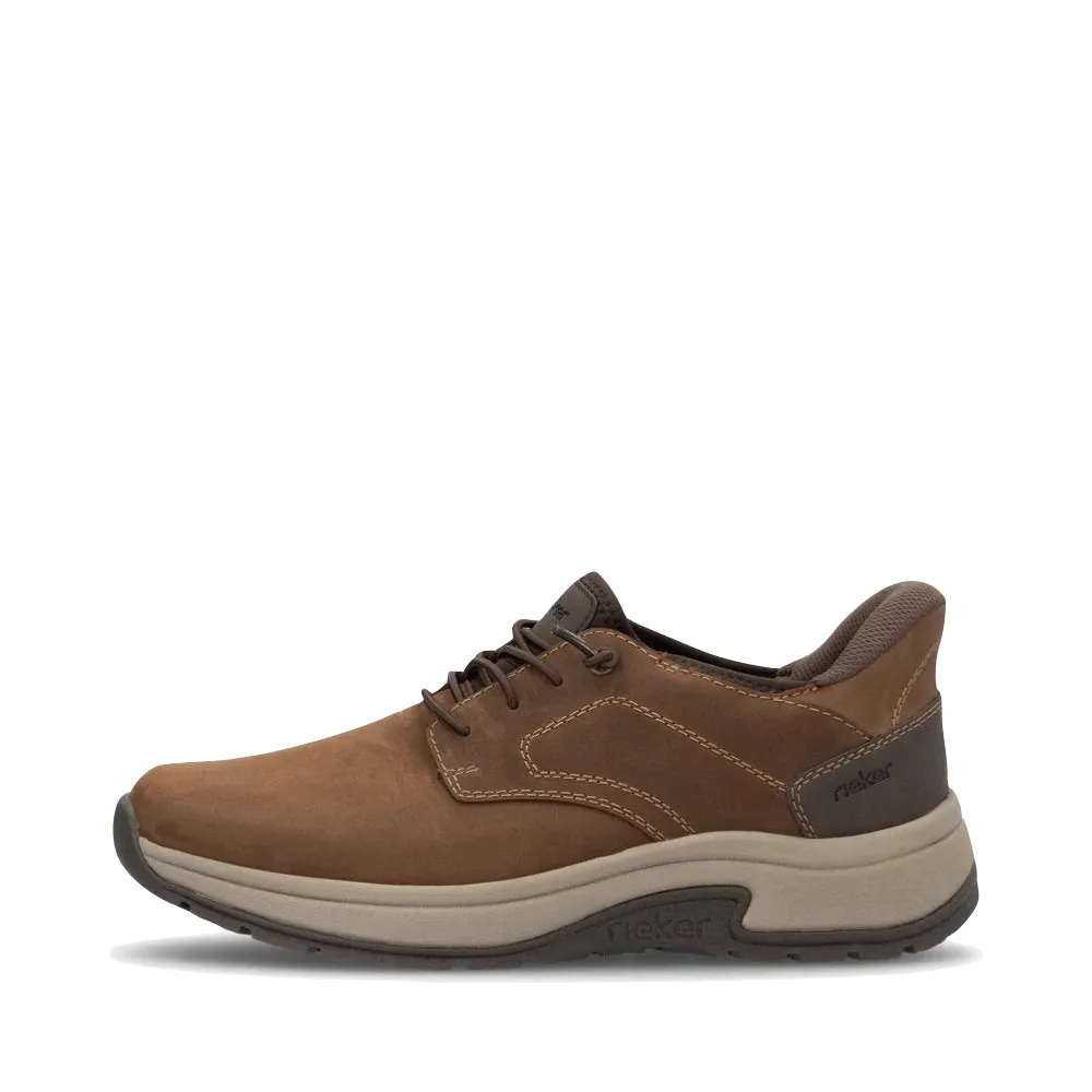 Rieker Men's Bruce 50 Elastic Lace Shoe in Brown