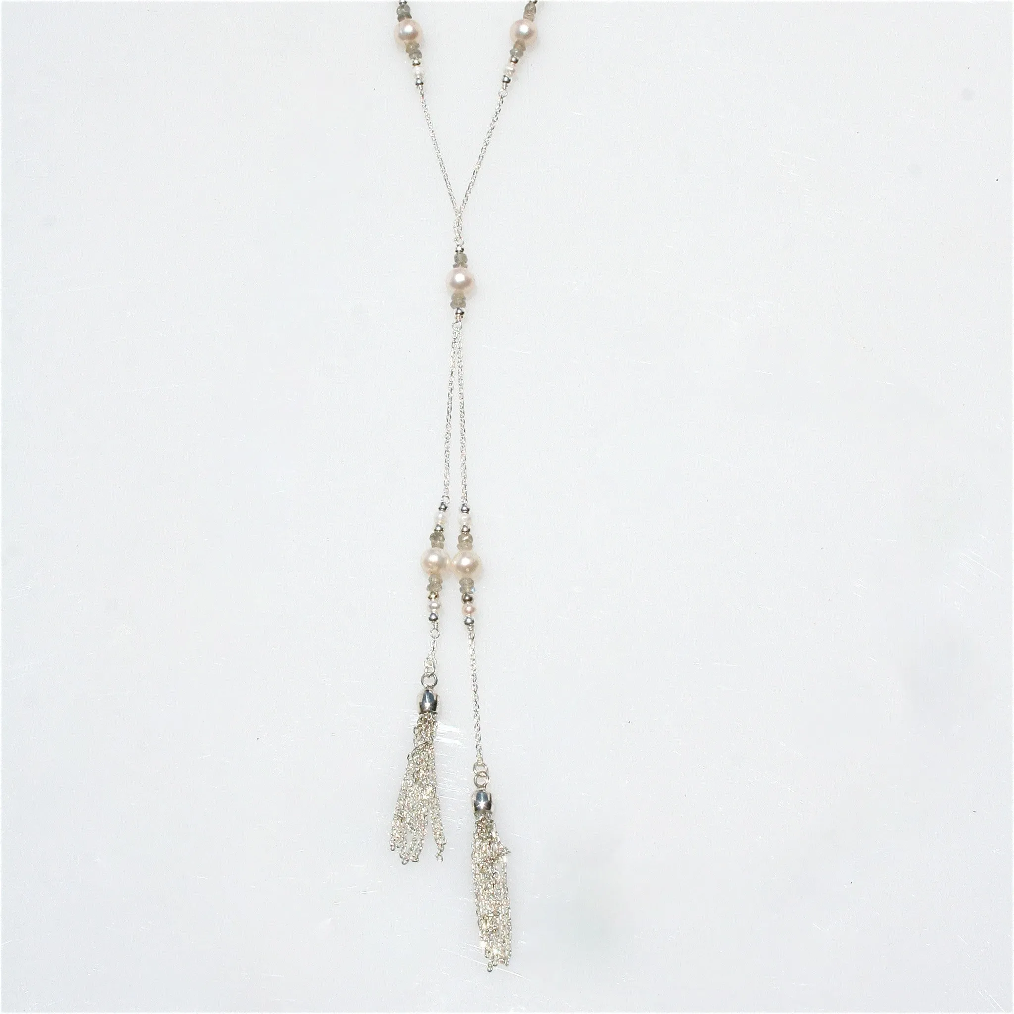 Sea Dreams Pearl Tassel Necklace Labradorite