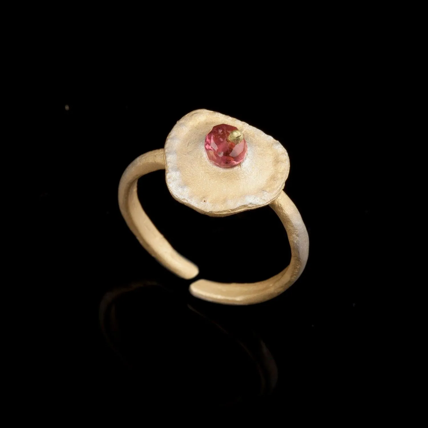 Sea Urchin Single Ring - Pink Tourmaline