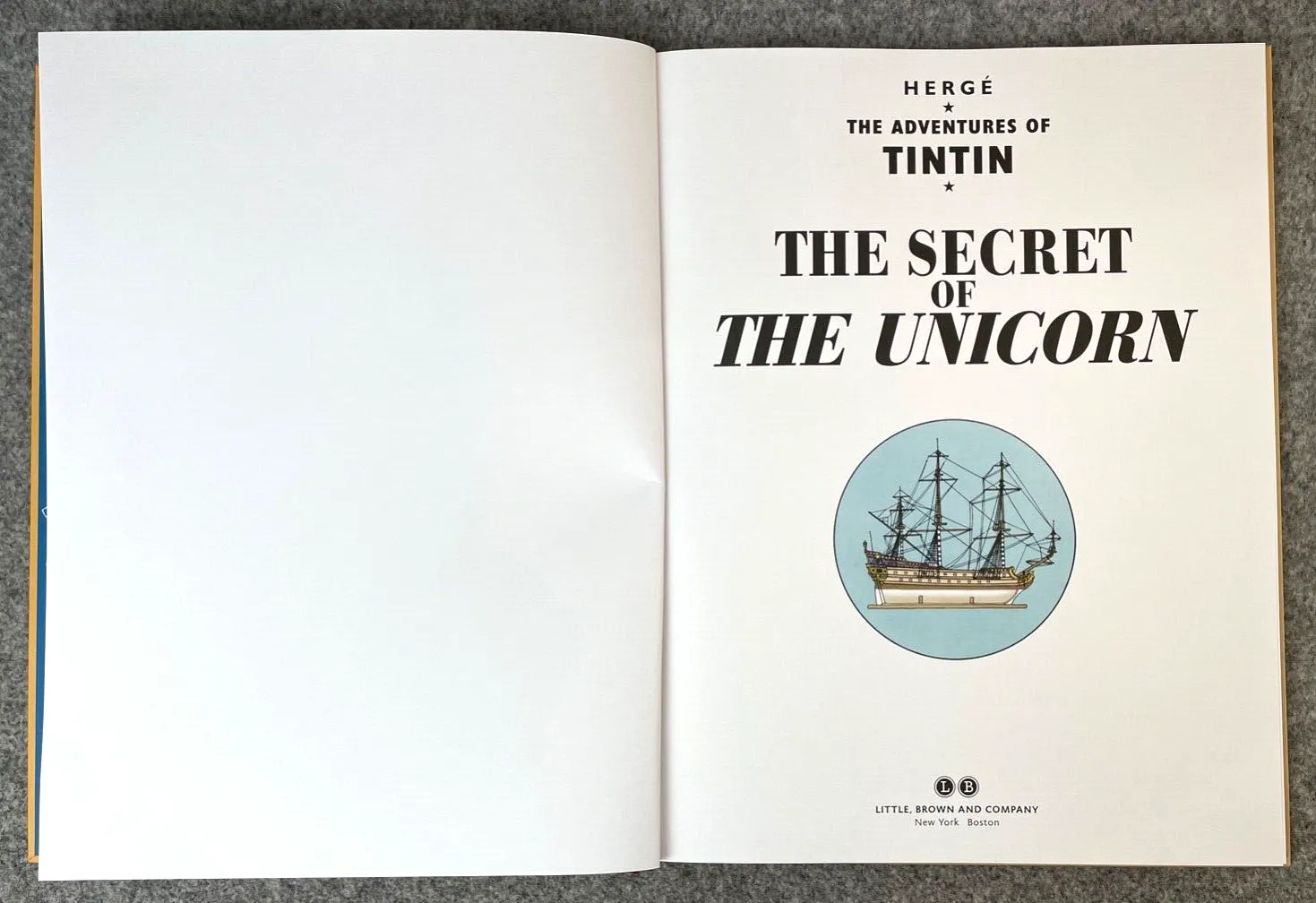 SECRET OF THE UNICORN Little Brown 2012 1st GIANT Facsimile Edition Tintin Book