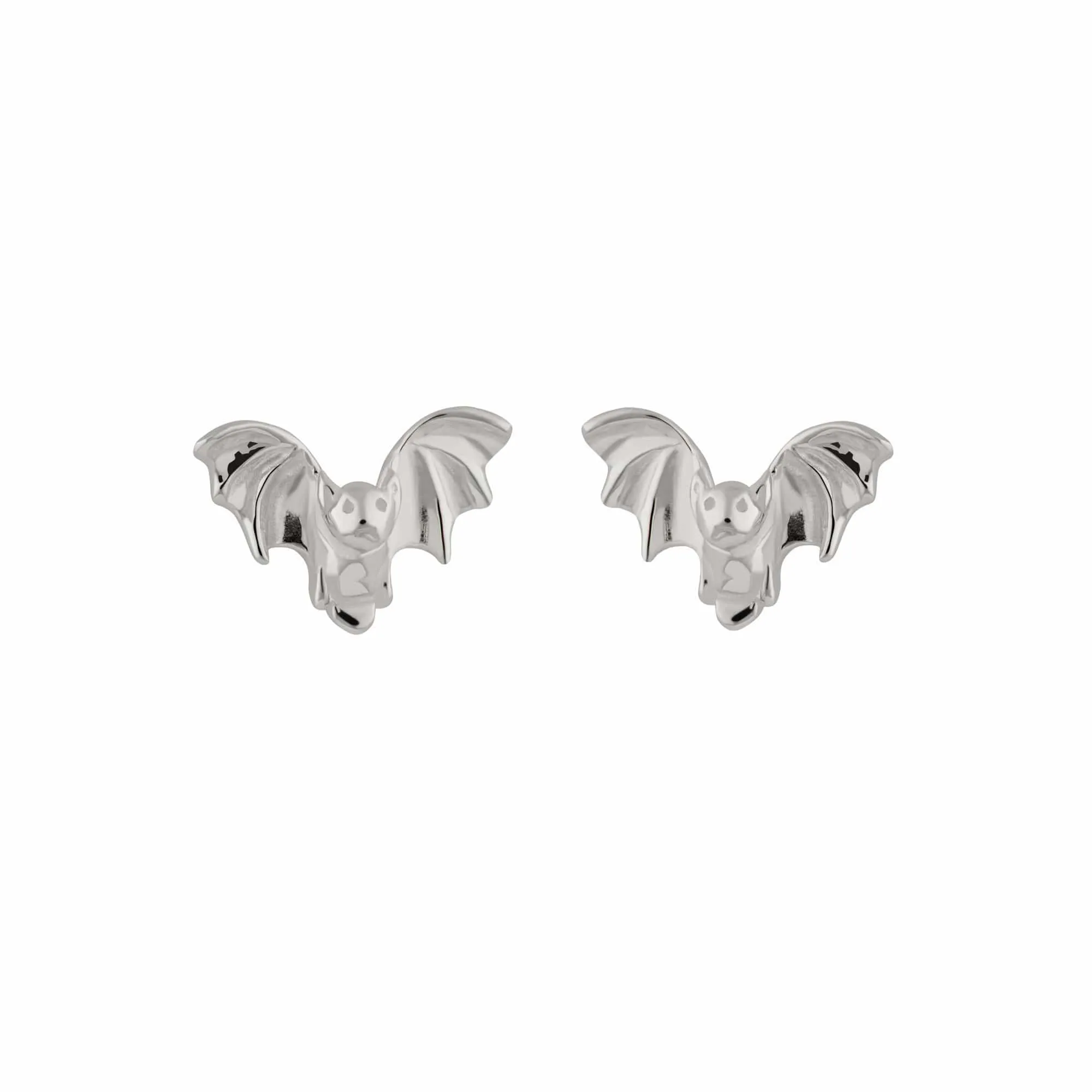 Silver Bat Stud Earrings