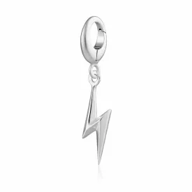 Silver Lightning Bolt Charm