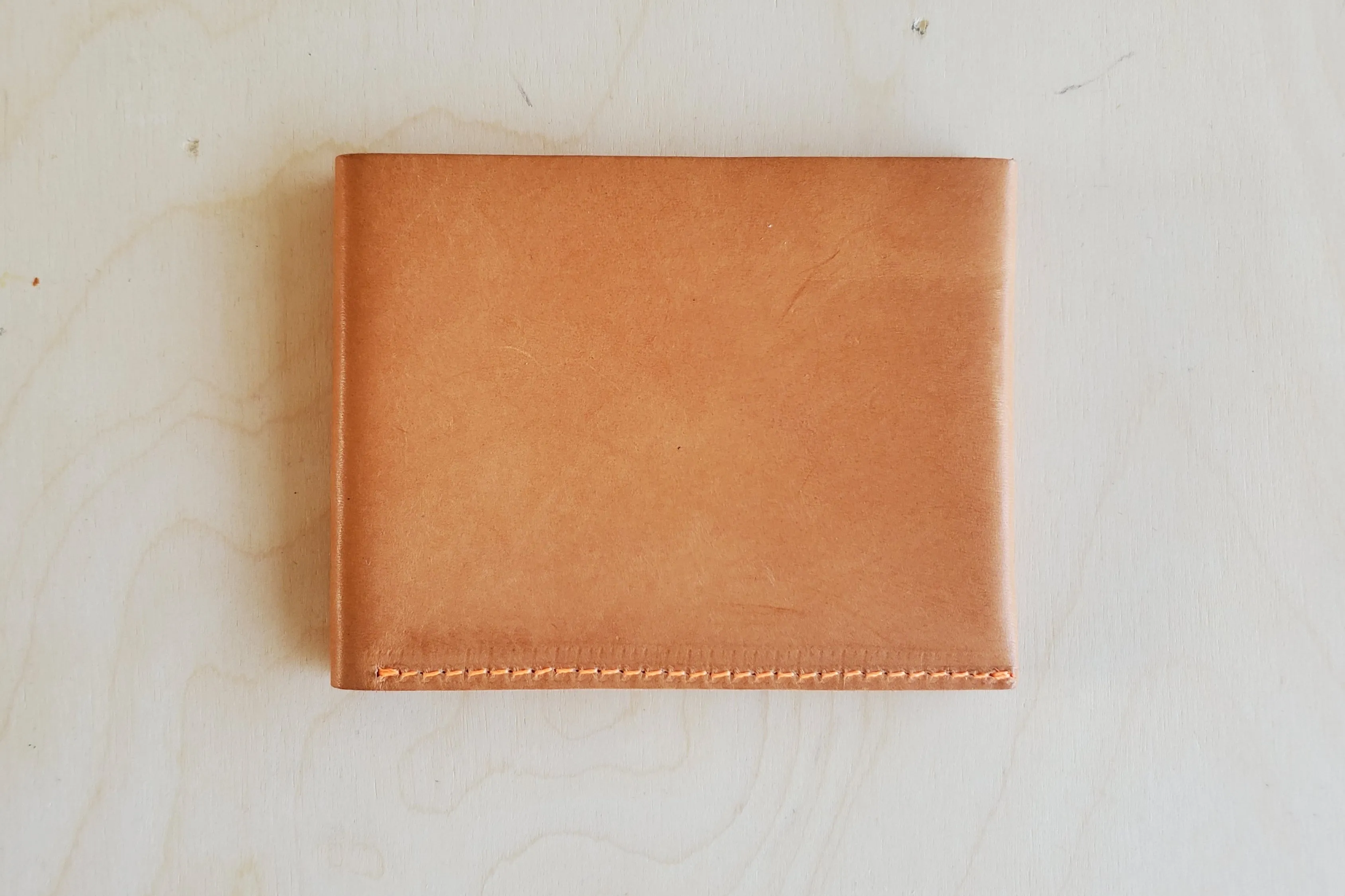 Simple Flap Wallet Natural Leather