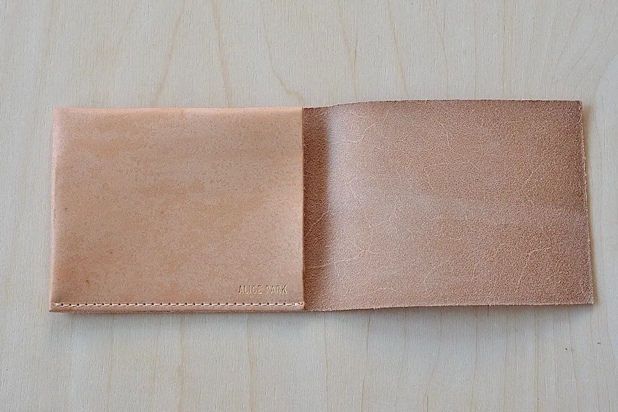 Simple Flap Wallet Natural Leather