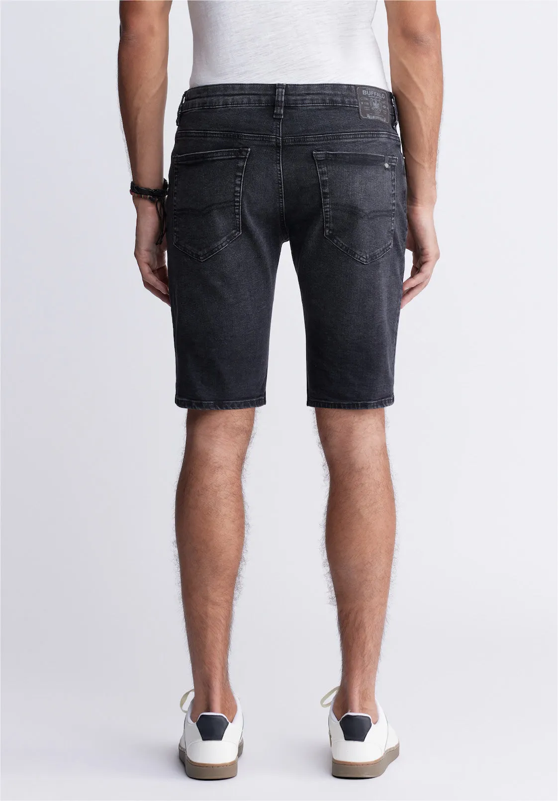 Slim Parker Men's Denim Shorts in Black Sanded Wash - BM22951