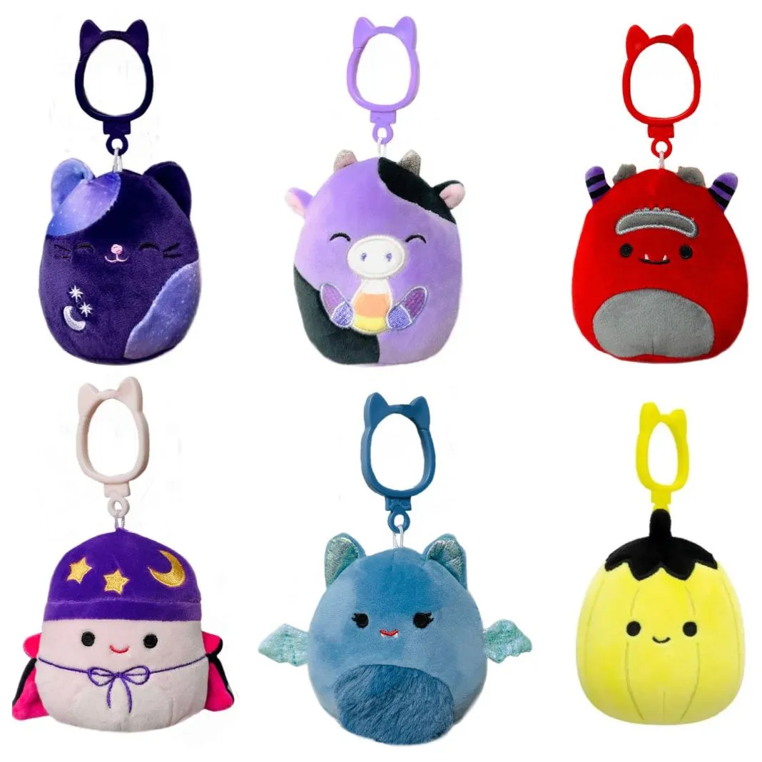 Squishmallow 3.5 Inch Clip Halloween Assortment A Set of 6 - Metta, Alexie, Jeb, Carina, Este, Walt