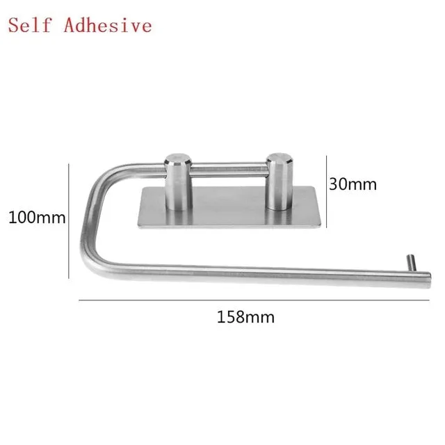 Stainless Steel Towel Shelf Wall-Mounted Bathroom Holder Adhesive Force Bathroom Shelf Pendant Toilet Roll Paper Hanging