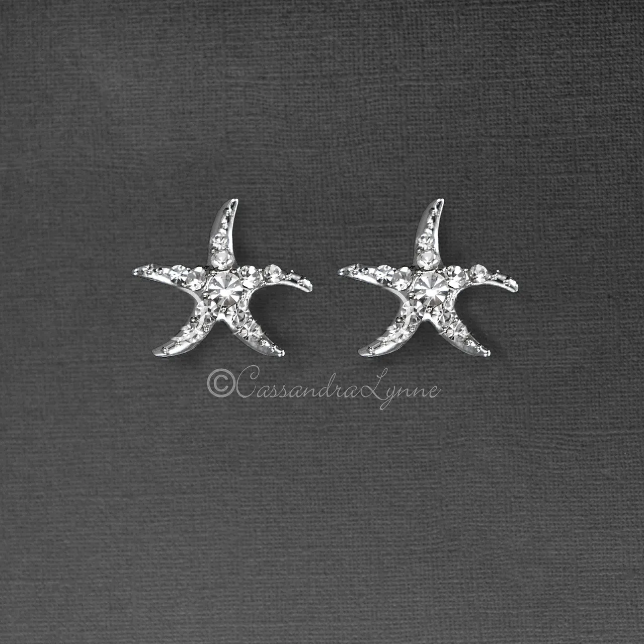 Starfish Wedding Earrings with Crystals