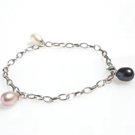 Sunset Pearl Silver Bracelet