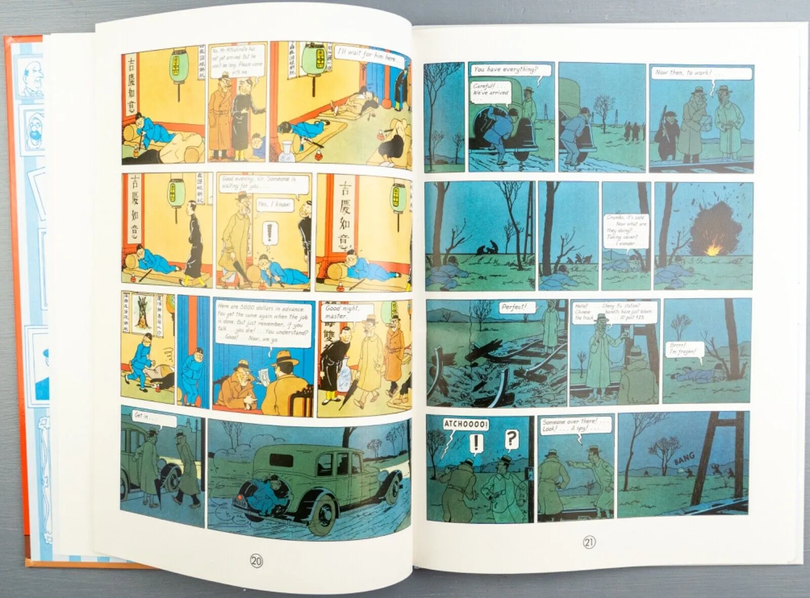 Tintin The Blue Lotus: Egmont 2000s Hardback Book UK Edition