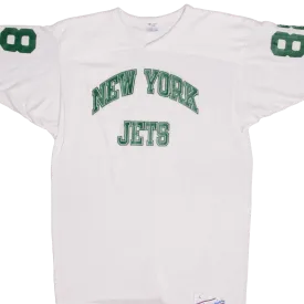 VINTAGE CHAMPION NFL NEW YORK JETS 88 JERSEY 1980S SIZE LARGE MADE USA