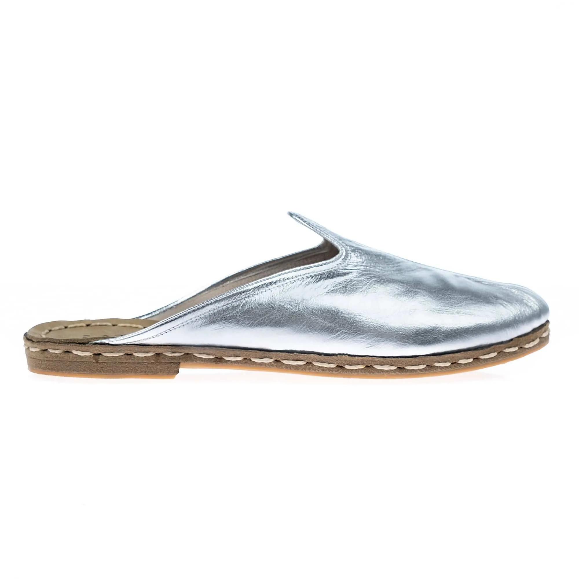 Women's Silver Slippers