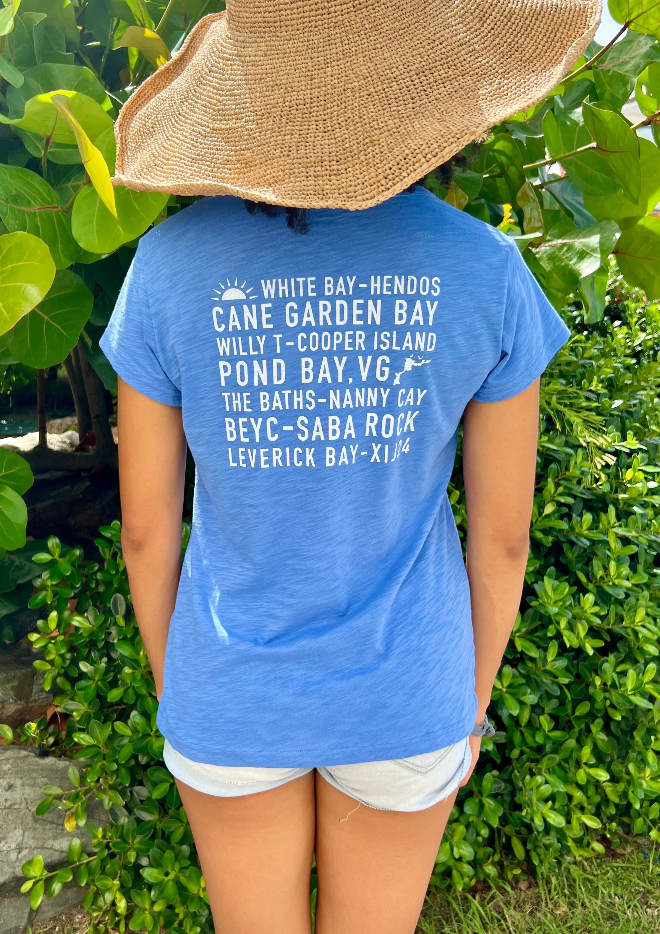 XIJ24 Island Names Women's Tee - Marine Blue